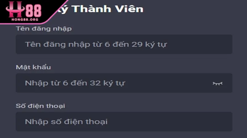 Thông tin cung cấp để đăng ký phải đúng với yêu cầu